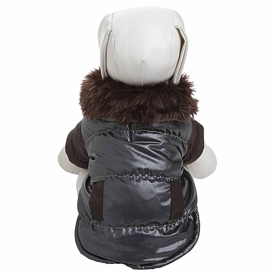 The Pet Life Ultra Fur 'Track-Collared' Metallic Pet Jacket