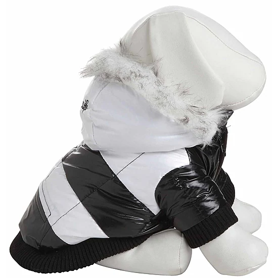 The Pet Life Fashion Striped Ultra-Plush Pet Parka Coat