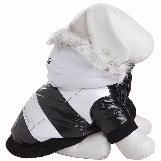 The Pet Life Fashion Striped Ultra-Plush Pet Parka Coat