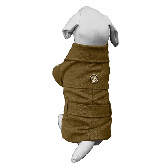 The Pet Life Galore Back-Buckled Fashion Wool Pet Coat