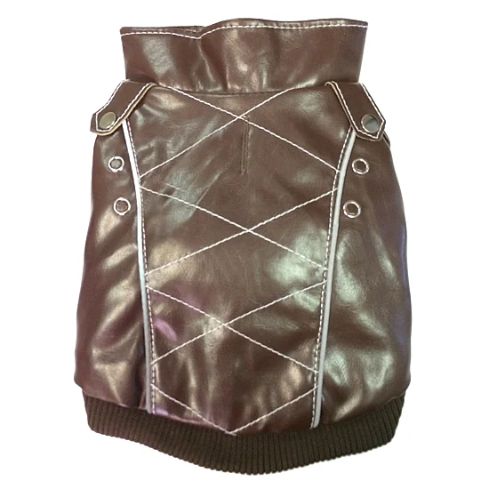 The Pet Life Wuff-Rider Fashion Suede Stitched Pet Coat
