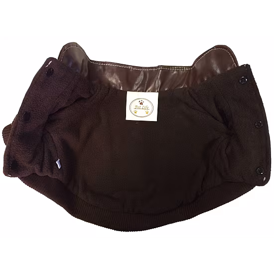 The Pet Life Wuff-Rider Fashion Suede Stitched Pet Coat
