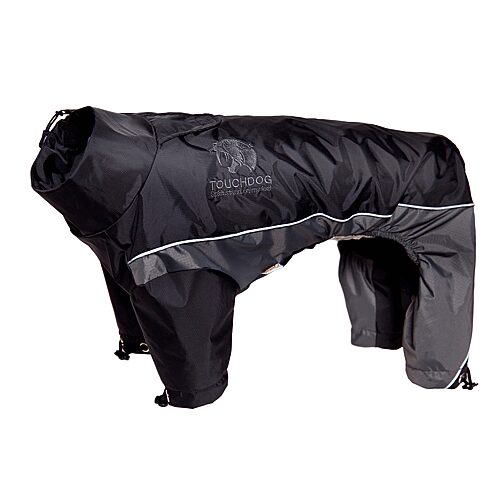 Pet Life JKTD3BKXL Touchdog Quantum-Ice Full-Bodied Adjustable and 3M Reflective Dog Jacket with Blackshark Technology- Black - Extra Large