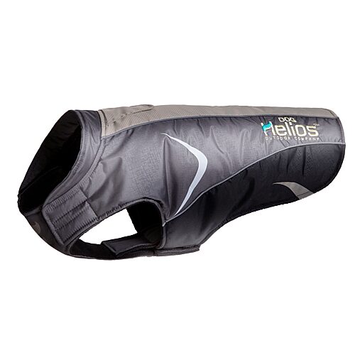 The Pet Life Helios Altitude-Mountaineer Wrap-Hook and Loop Protective Waterproof Dog Coat w/ Blackshark technology, One Size, Black