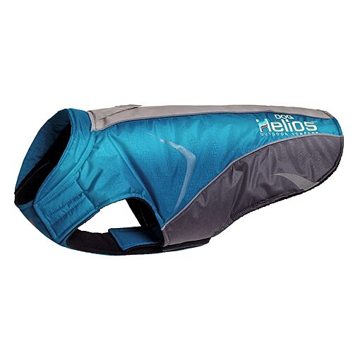 The Pet Life Helios Altitude-Mountaineer Wrap-Hook and Loop Protective Waterproof Dog Coat w/ Blackshark technology, One Size, Blue