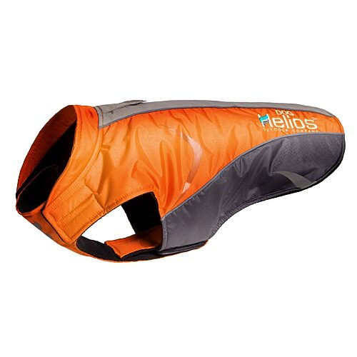 The Pet Life Helios Altitude-Mountaineer Wrap-Hook and Loop Protective Waterproof Dog Coat w/ Blackshark technology, One Size, Orange