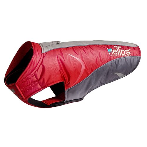 The Pet Life Helios Altitude-Mountaineer Wrap-Hook and Loop Protective Waterproof Dog Coat w/ Blackshark technology, One Size, Red