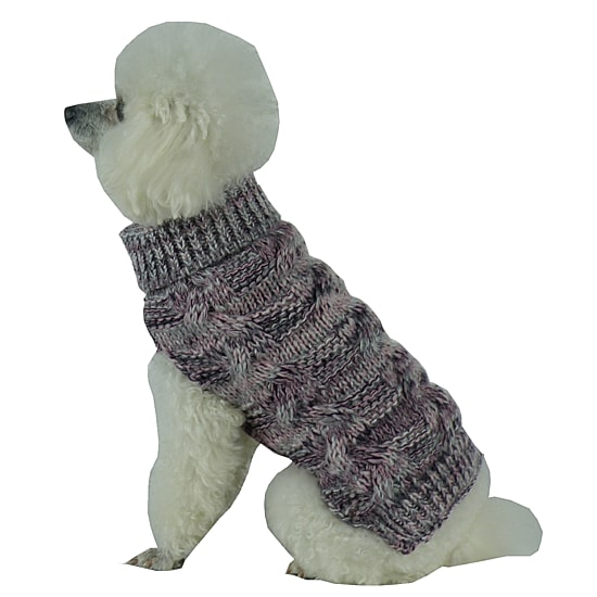 The Pet Life Royal Bark Heavy Cable Knitted Designer Fashion Dog Sweater