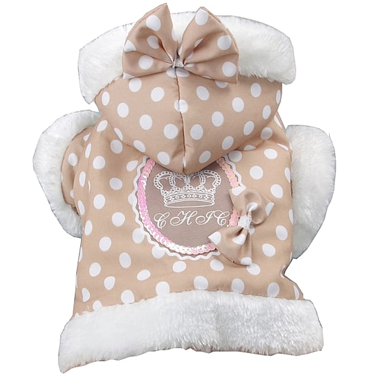 The Pet Life Polka-Dot Couture-Bow Pet Hoodie Sweater