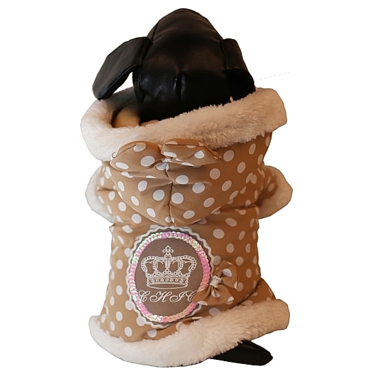The Pet Life Polka-Dot Couture-Bow Pet Hoodie Sweater