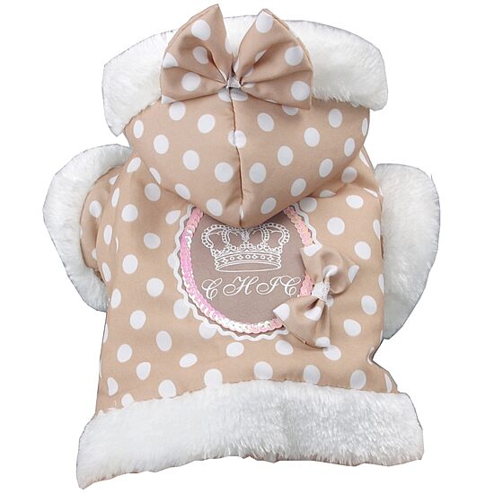 The Pet Life Polka-Dot Couture-Bow Pet Hoodie Sweater