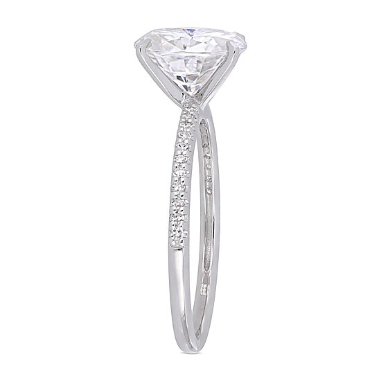 Womens 1/10 CT. T.W. White Moissanite 14K Gold Engagement Ring