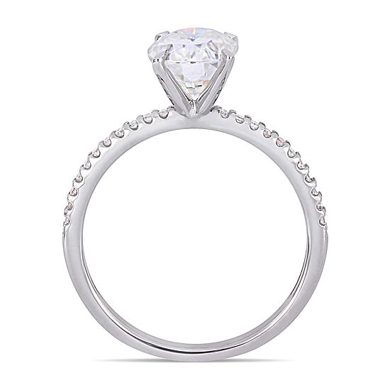 Womens 1/10 CT. T.W. White Moissanite 14K Gold Engagement Ring