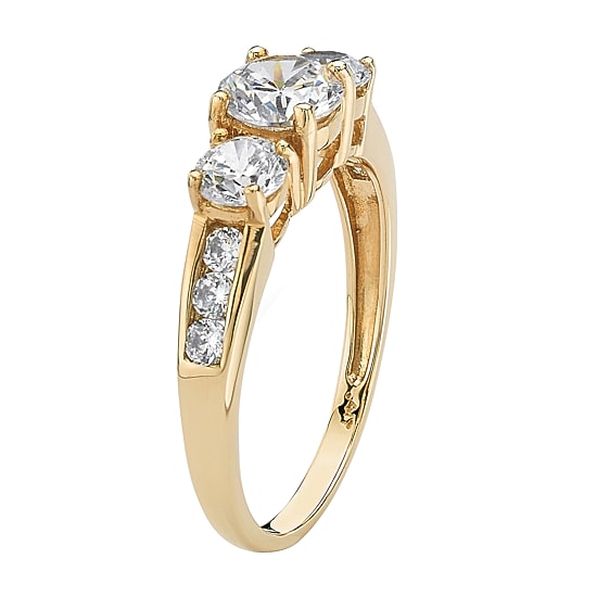 DiamonArt® Womens 1 7/8 CT. T.W. White Cubic Zirconia 10K Gold Engagement Ring