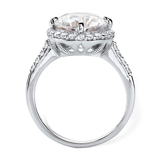 DiamonArt® Womens 4 1/2 CT. T.W. White Cubic Zirconia 10K White Gold Engagement Ring
