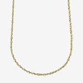 10K Gold 18 - 24 Inch Hollow Rope Chain Necklace