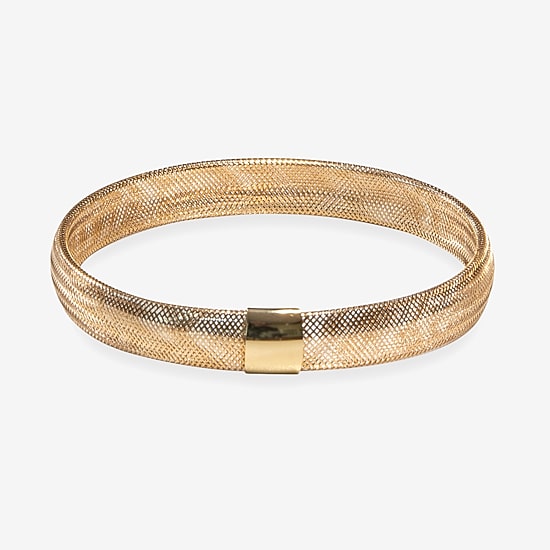Made in Italy Womens 10K Gold Stretch Bracelet