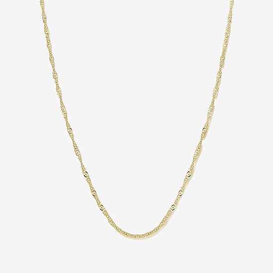 Made In Italy 14K Yellow Gold 18" Singapore Chain Necklace