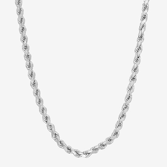 Unisex Adult Sterling Silver 20 Inch Rope Chain Necklace