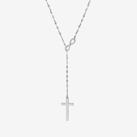 Womens Sterling Silver Cross 22 Inch Pendant Necklace