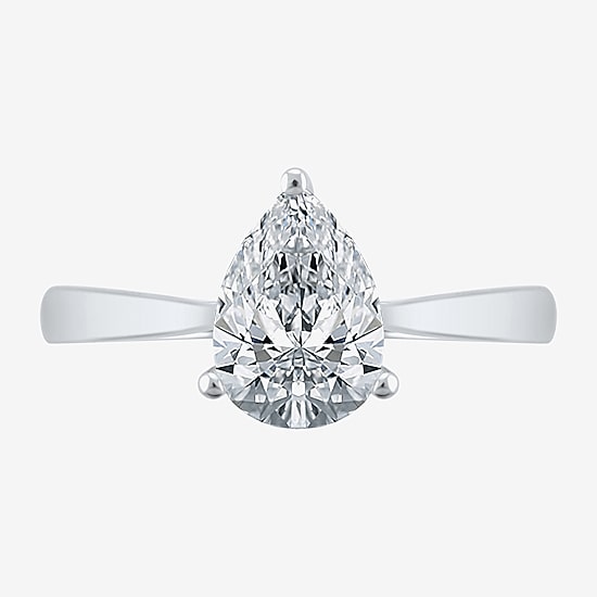 (H-I / SI2) Womens 1 1/2 CT. Lab-Grown White Diamond in 14K Gold Pear Solitaire Engagement Ring