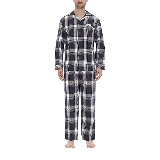 Residence Flannel Mens Flannel Long Sleeve 2-pc. Pajama Set