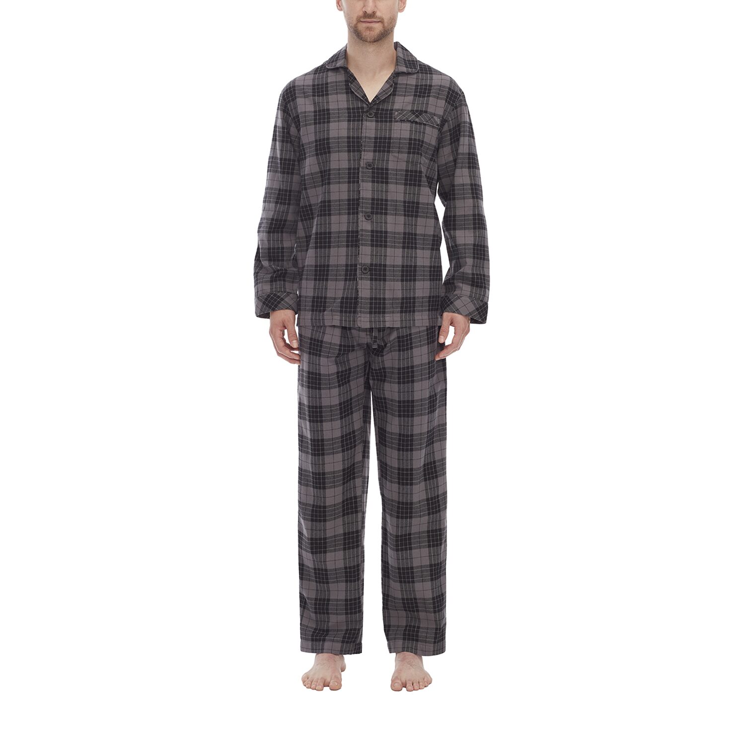 Residence Flannel Mens Flannel Long Sleeve 2-pc. Pajama Set