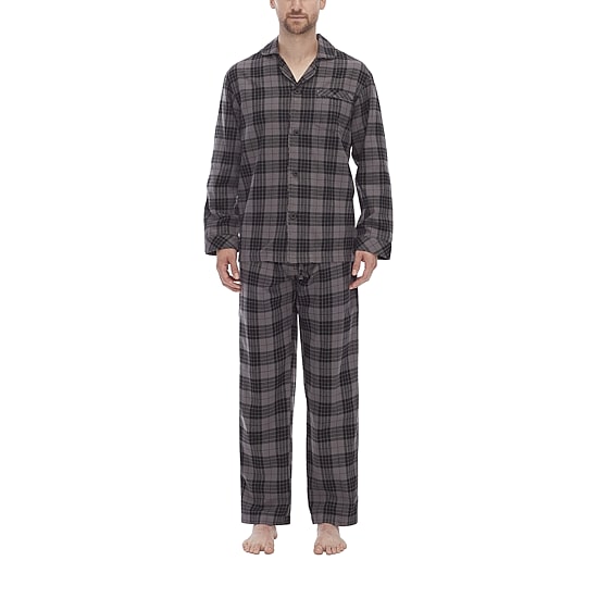 Residence Flannel Mens Flannel Long Sleeve 2-pc. Pajama Set