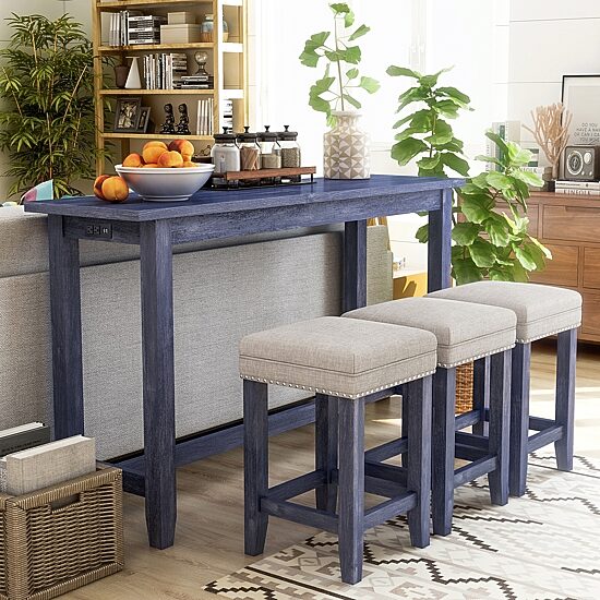 Furniture of America™ Mesti 4-pc. Counter Height Rectangular Dining Set