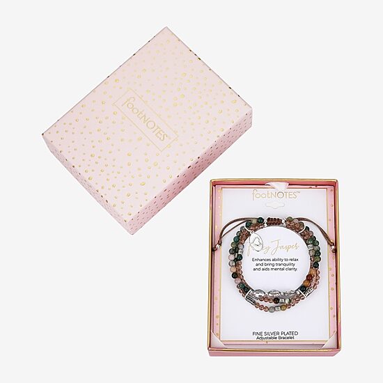 Footnotes Triple Strand Womens Brown Jasper Bolo Bracelet