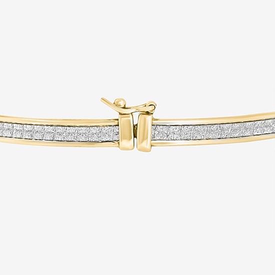 18k Gold Over Sterling Silver Glitter Hoop Earrings and Bangle Set