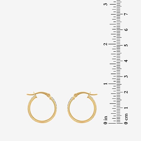 18k Gold Over Sterling Silver Glitter Hoop Earrings and Bangle Set