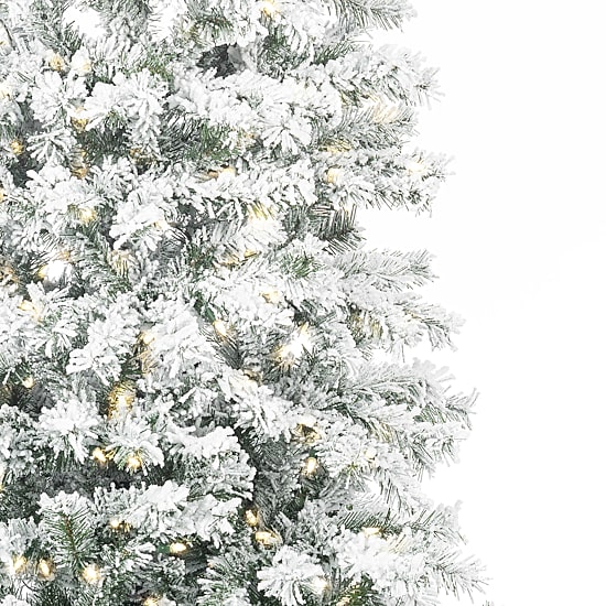  7.5' Flocked Pencil Christmas Tree