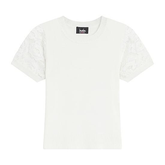 Byer California Big Kid Girls Crew Neck Short Sleeve Blouse
