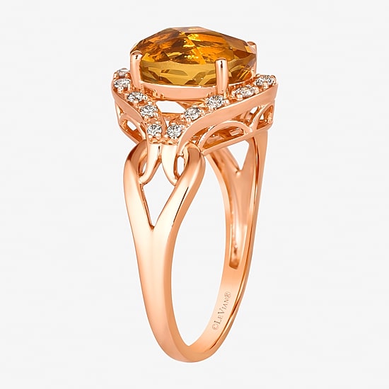 Le Vian® Ring featuring 2 3/8 CT. Cinnamon Citrine® 1/5 CT. Nude Diamonds™ set in 14K Strawberry Gold®