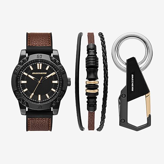 Skechers Mens Brown 3-pc. Watch Boxed Set Sr9117