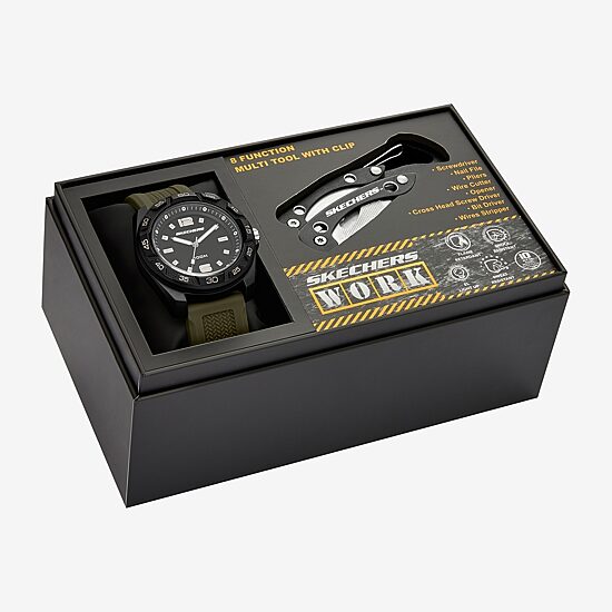 Skechers Mens Green 2-pc. Watch Boxed Set Sr8502
