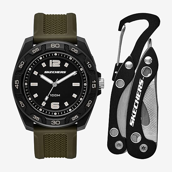 Skechers Mens Green 2-pc. Watch Boxed Set Sr8502