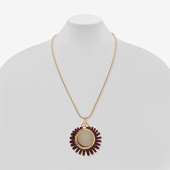 Worthington Gold Tone Womens 32 Inch Pendant Necklace