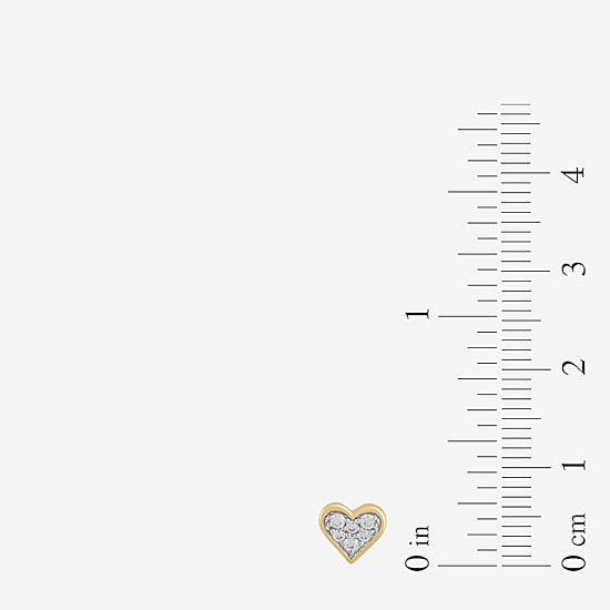 1/10 CT. T.W. Lab Grown White Diamond 10K Gold 5.9mm Heart Stud Earrings
