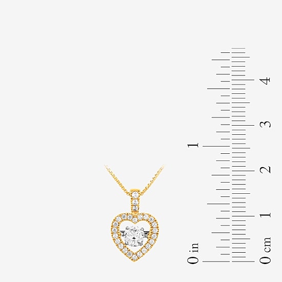 Womens 1/2 CT. T.W. Lab Grown White Diamond 10K Gold Heart 18 Inch Pendant Necklace