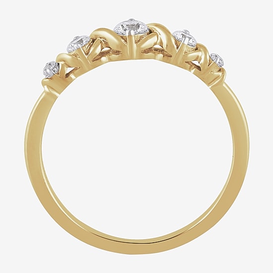 Womens 1/4 CT. T.W. Lab Grown White Diamond 10K Gold Cocktail Ring