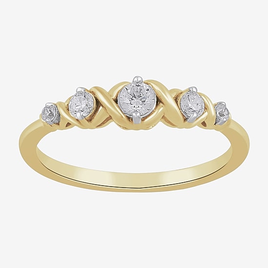 Womens 1/4 CT. T.W. Lab Grown White Diamond 10K Gold Cocktail Ring