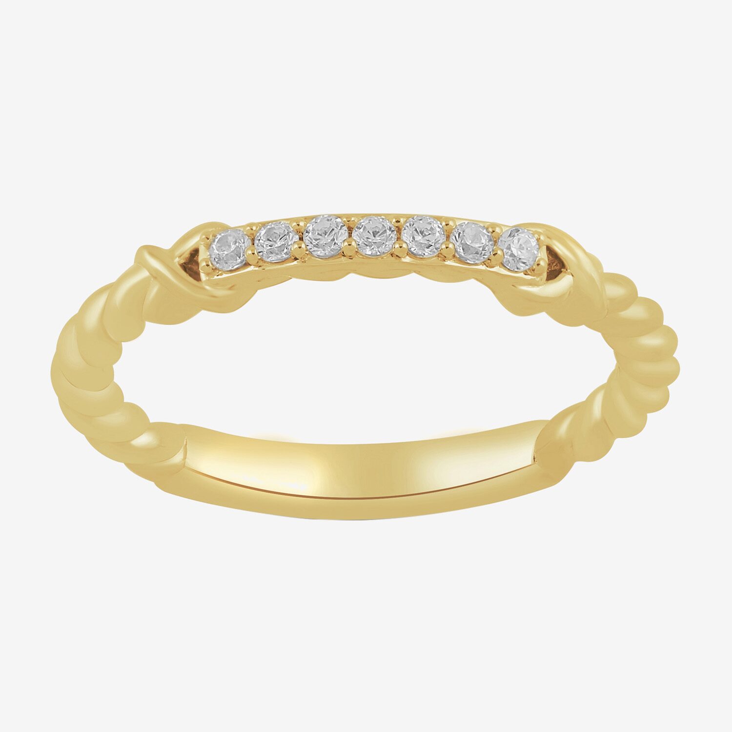 Womens 1/10 CT. T.W. Lab Grown White Diamond 14K Gold Over Silver Sterling Silver Delicate Cocktail Ring