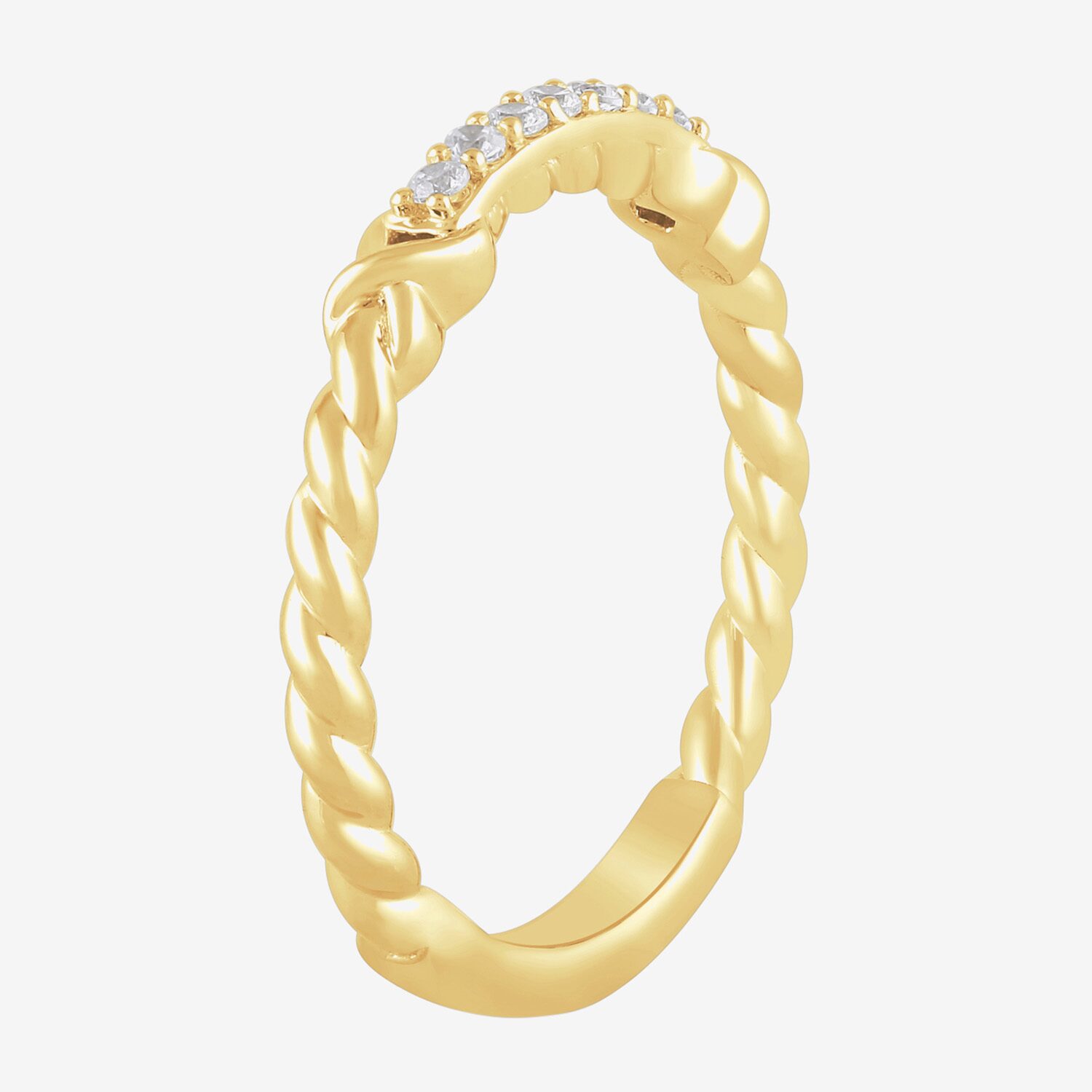 Womens 1/10 CT. T.W. Lab Grown White Diamond 14K Gold Over Silver Sterling Silver Delicate Cocktail Ring