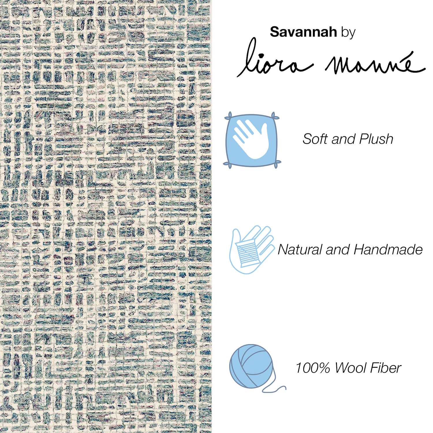 Liora Manne Savannah Grid Geometric Hand Tufted 2' X 7'6" Rectangular Runner