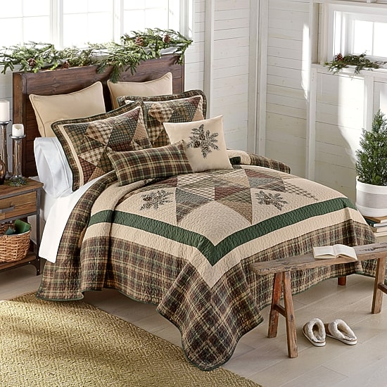 Donna Sharp Pine Star 3-pc. Embroidered Hypoallergenic Quilt Set