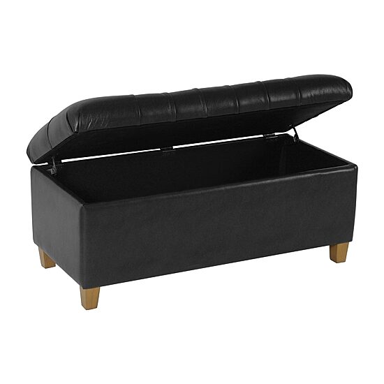 Kinfine Homepop Hainsley Storage Bench in Faux Leather