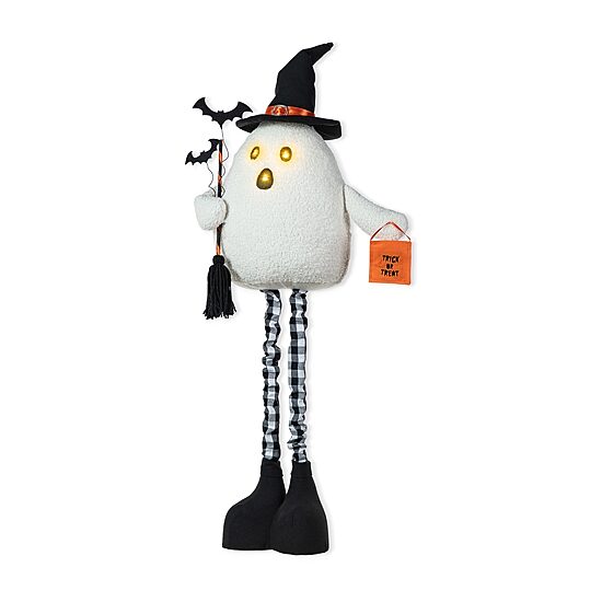 Glitzhome "38"" Lighted Fabric Ghost Porch Decor" Porch Sign
