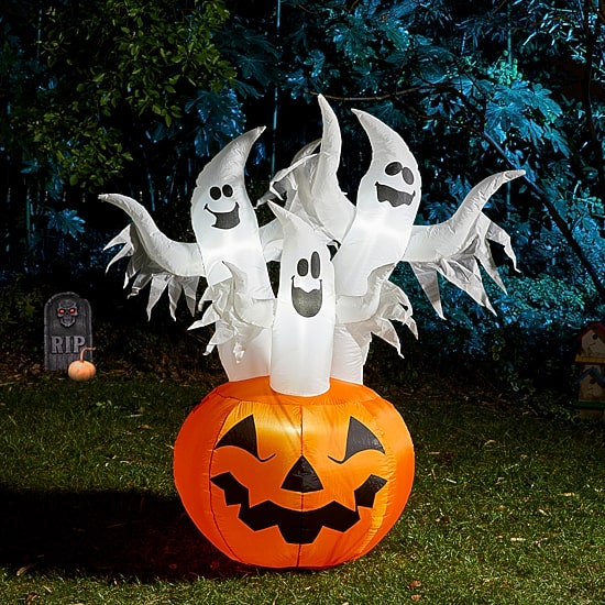 Glitzhome Lighted Pumpkin Scream Inflatable Decor Halloween Inflatable